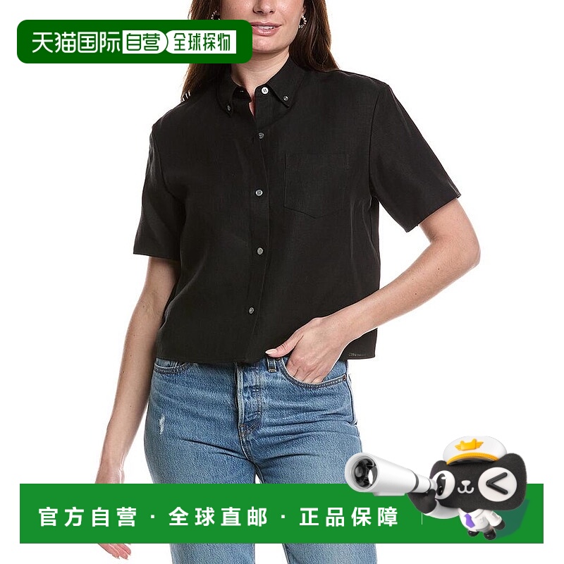 1h可退 【美国直邮】theory 女士 衬衫亚麻短袖上衣
