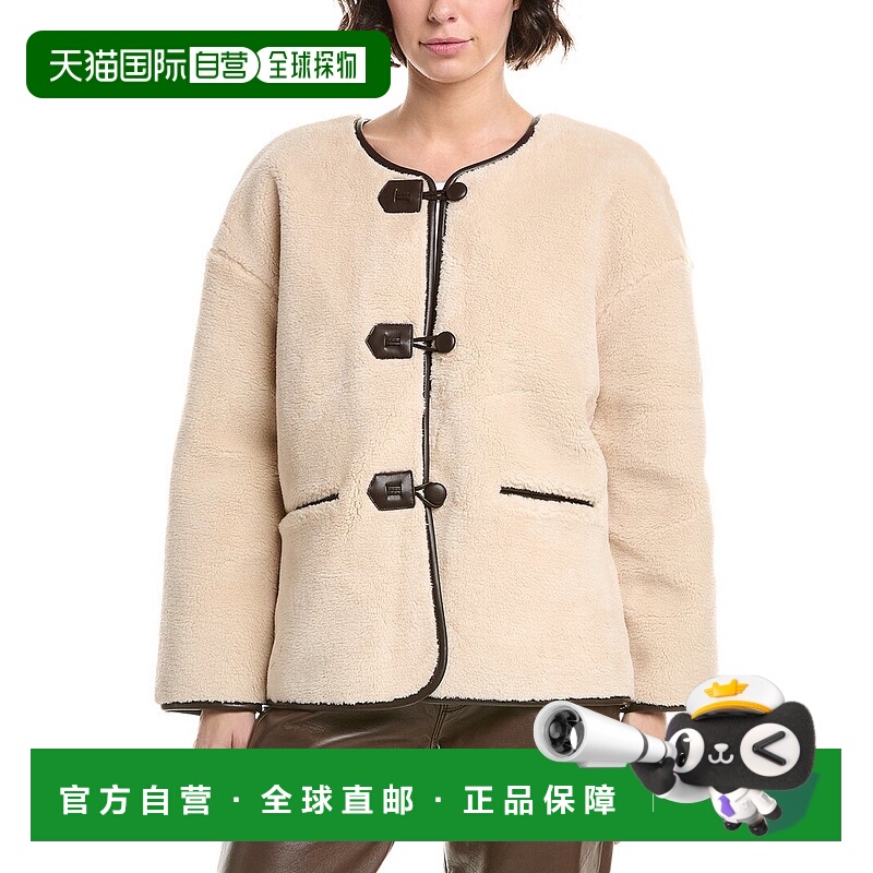 自营pascale la mode帕斯卡尔时尚人造皮衣-棕色 美国奥莱直发