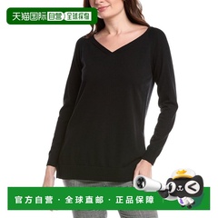 自营Lafayette 148 New York Plaited V-Neck Pullover - black