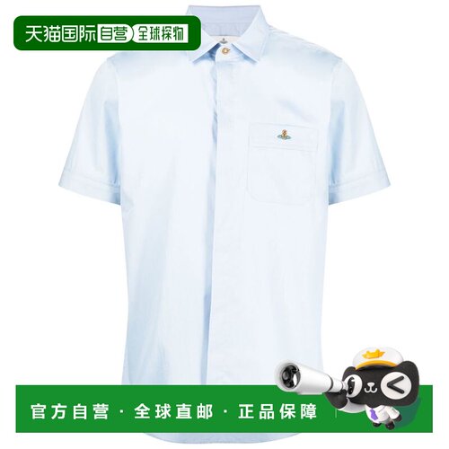 自营vivienne westwoodLight Blue Cotton Shirt - white 美国奥