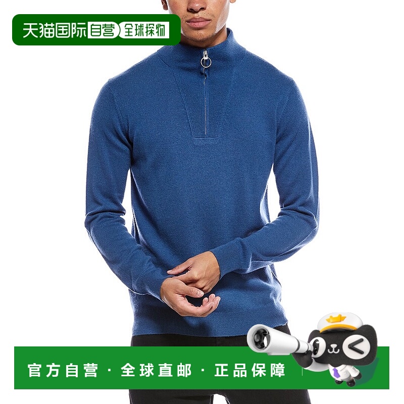 自营Brodie Cashmere Rib Detail Wool & Cashmere-Blend 1/4-Zip