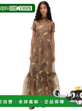 自营Staud女式Calluna拖地长裙，复古花朵-复古花朵 美国奥莱直发