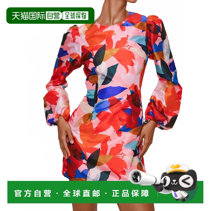 自营hutchCarolyn Mini Dress In Coral Papier Mache Floral - c