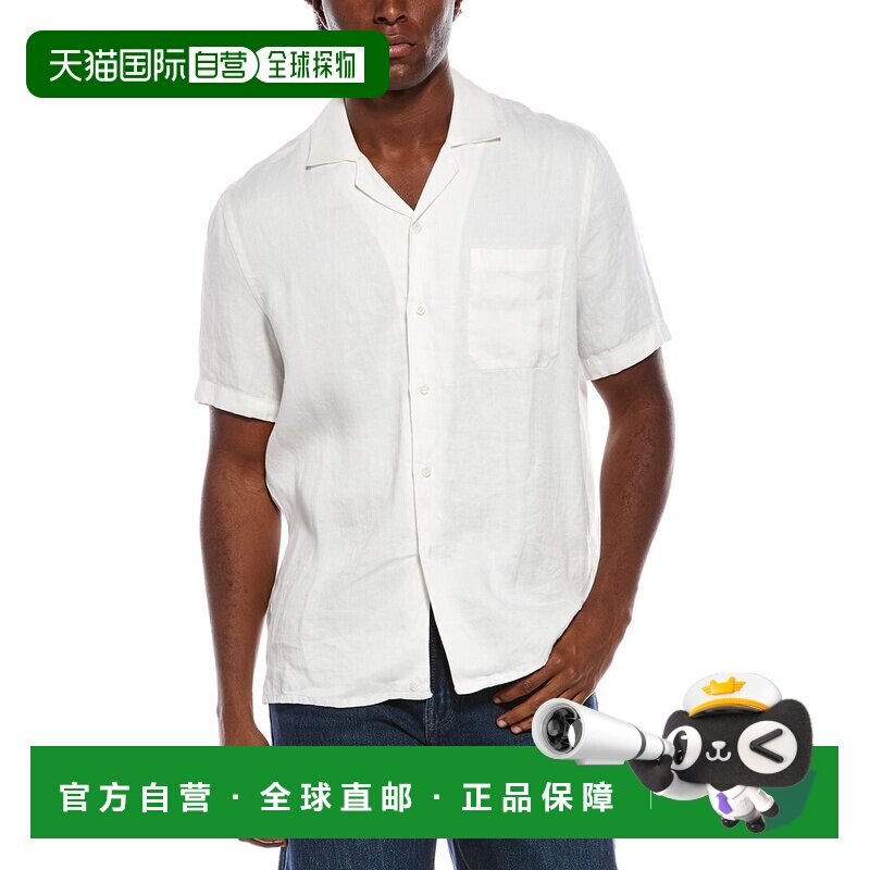 自营isaia以赛亚亚麻运动衬衫-白色 美国奥莱直发