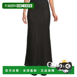 自营Women Skirt Linen Ruffl Maxi Black Kata Madewell Jet