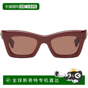 女士 太陽 Gucci 1h可退 古馳 Rectangular 香港直郵潮奢 酒紅色