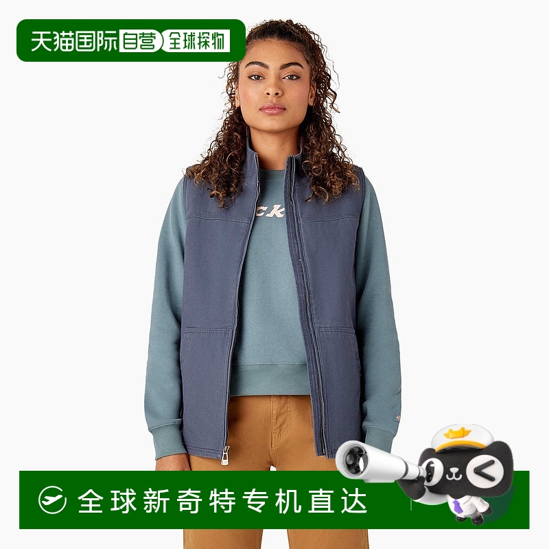自营dickiesWomen's Fleece Lined Duck Canvas Vest - rinsed di