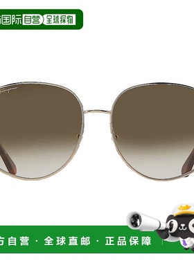 自营Salvatore Ferragamo Green Gradient Oval Ladies Sunglasse