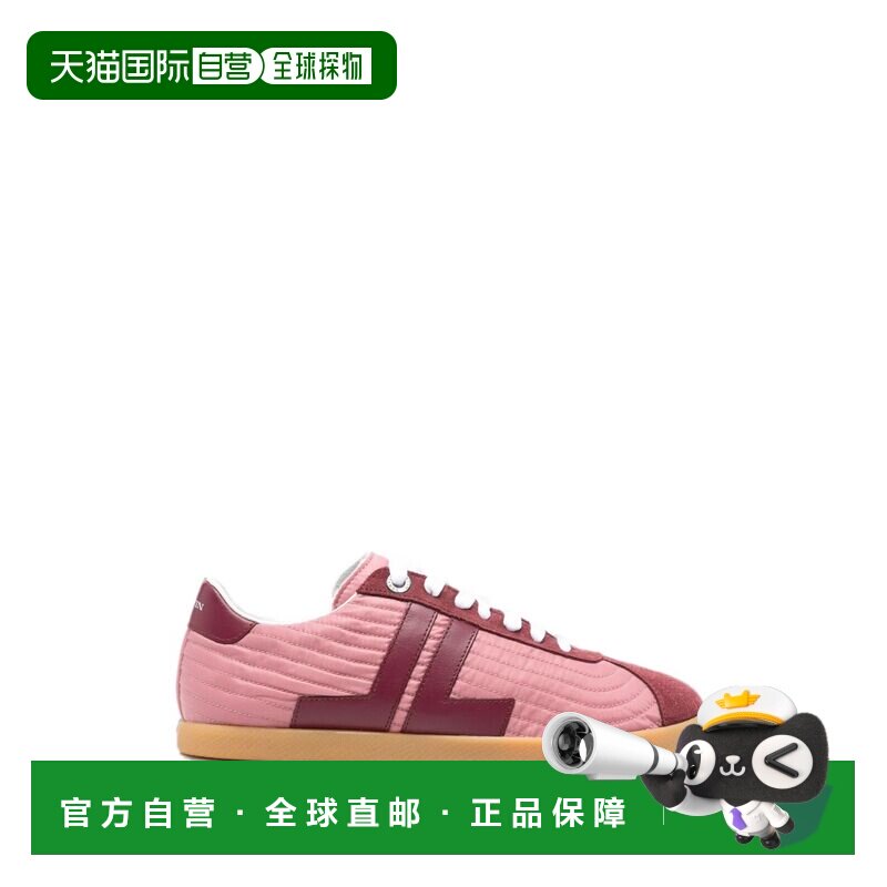 自营lanvin粉色绗缝运动鞋，饰有Logo细节-粉色 美国奥莱直发