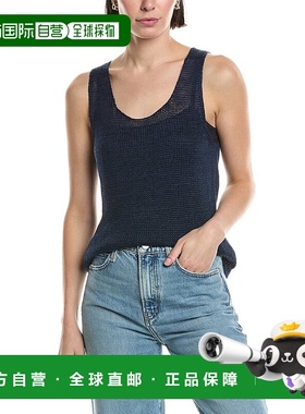 自营 Vince Beachy亚麻背心-蓝色 美国奥莱直发