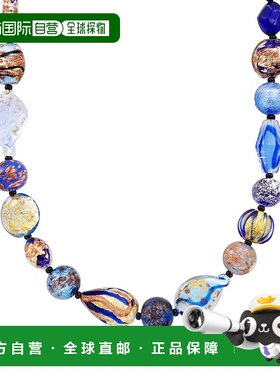 自营 Ross-Simons Italian Blue Murano Glass Bead Necklace in