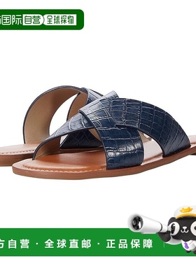 自营 Jack Rogers Slotted Sloane X Band女式蓝色皮革拖鞋JOBB15