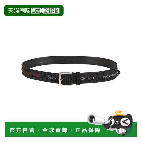 自营orcianiBlade Sioux织纹刺绣箭头小牛皮腰带-黑色 美国奥莱直