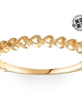 pompeii3心形可叠戴女士结婚戒指，白金、玫瑰金或黄金 - 10k 黄