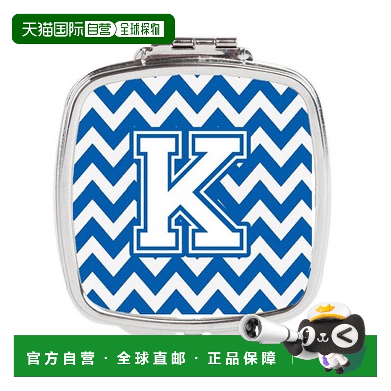 自营 Carolines Treasures CJ1045-KSCM 字母 K 雪佛龙蓝白正品