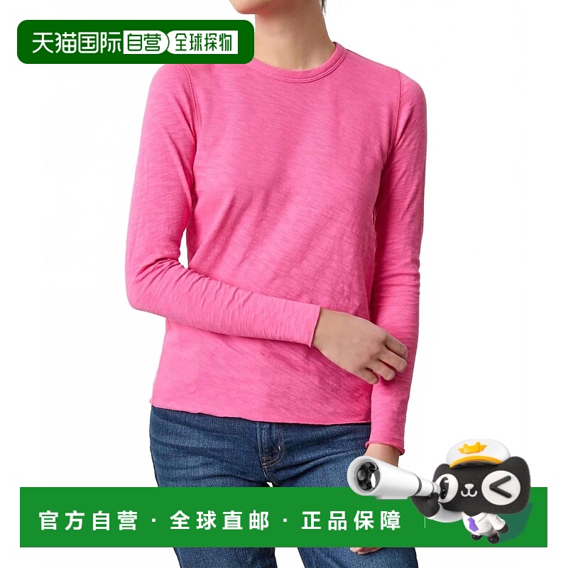 自营lilla pLong Sleeve Bias Crew Neck Tee In Rosebud - roseb
