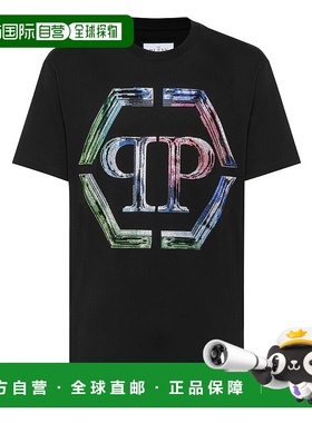 philipp plein圆领 T 恤 SS PP Glass - 黑色 / 多色 【美国奥莱