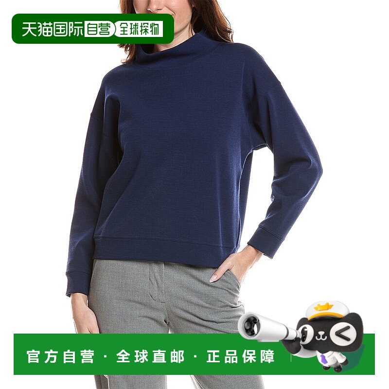 自营Lafayette 148 New York Ballet Studio Mock Neck Wool-Blen