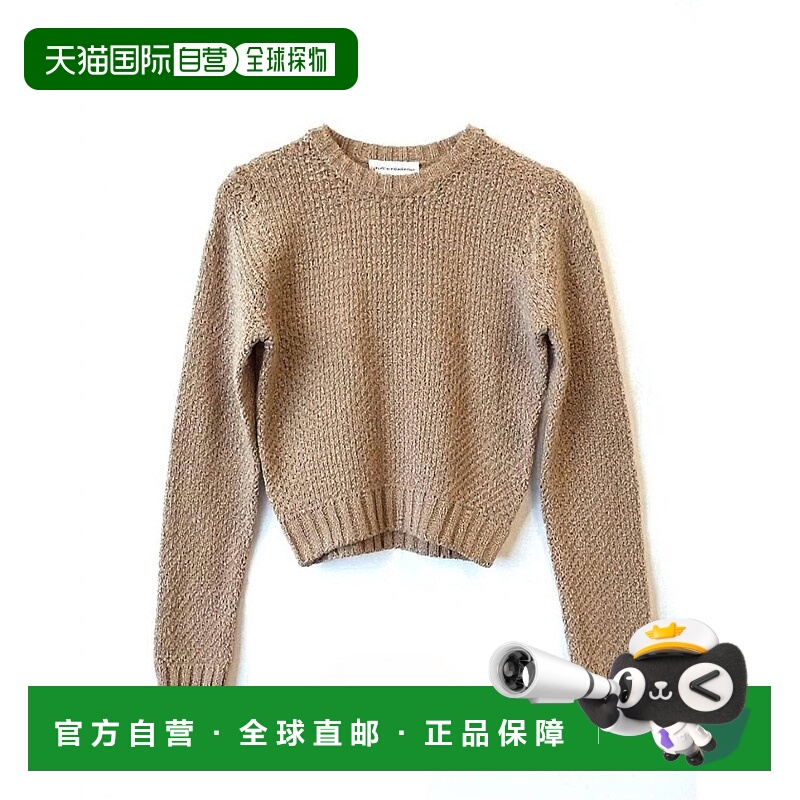 自营white + warren暖石色女式丝光棉纹理圆领毛衣-暖石色 美国奥