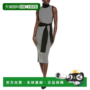 自营 TOCCIN Peggy Turtleneck Tie-Front Sweaterdress - black