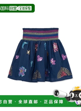 自营 Peek Kids Smocked Skirt - blue 美国奥莱直发