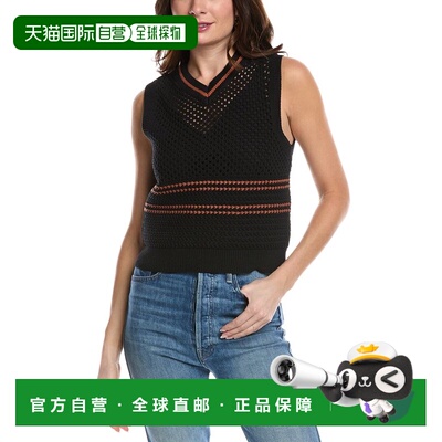 自营redoneRE/DONE Crochet Mesh Vest - black 美国奥莱直发背心