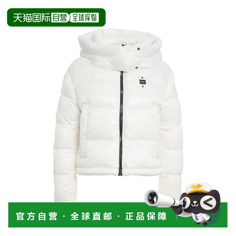 自营blauer绗缝羽绒服，带一体式风帽和标志细节-白色 美国奥莱直