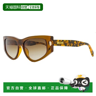 自营 Just Cavalli中性方形猫眼太阳镜SJC034 06X5棕色/哈瓦那55m