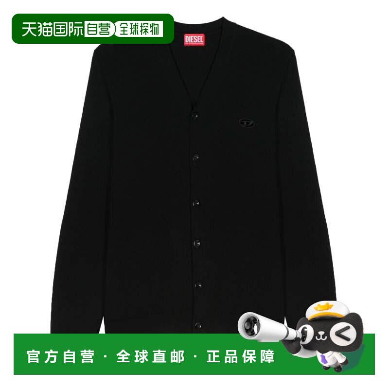 自营diesel黑色K Zannis羊毛回收羊绒开衫-黑色 美国奥莱直发