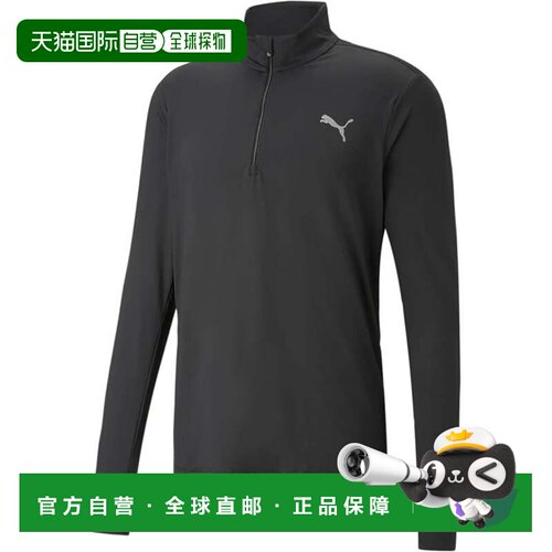 自营Kids Puma Golf Top Black Stretch Mock Neck 1/4 Zip Activ