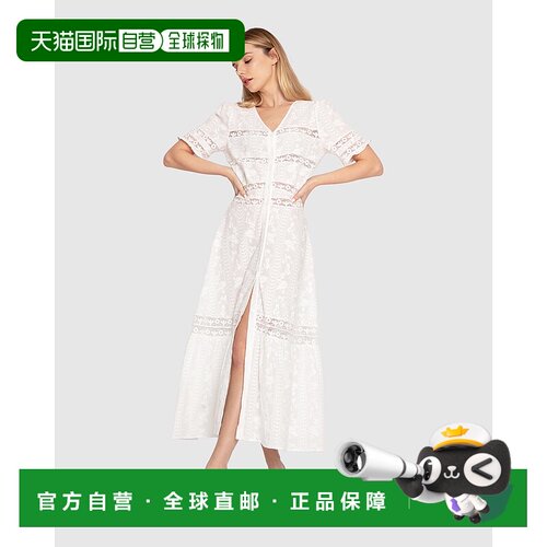 自营belle & bloom夏日微风蕾丝迷笛连衣裙-白色 美国奥莱直发
