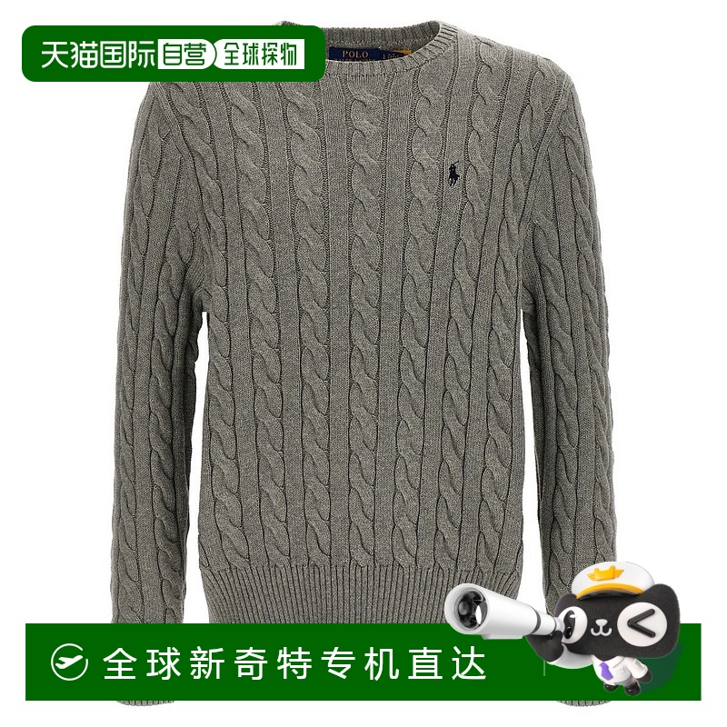自营 polo ralph lauren棉编织毛衣-灰色 美国奥莱直发