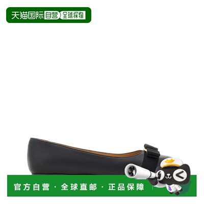 自营salvatore ferragamoBlack Varina Soft Leather Ballet Flat