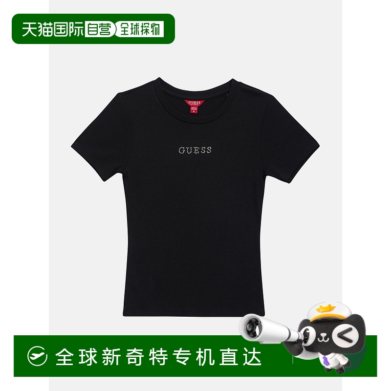 自营 guess普雷斯顿标志上衣（7-14）-黑色 美国奥莱直发