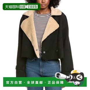 自营Vintage Havana Sherpa Short Trench Coat - black 美国奥莱