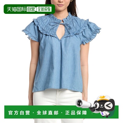 自营Sail to Sable Flutter Top - blue 美国奥莱直发上衣女装