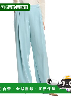 自营Oscar de la Renta Silk-Blend Georgette Pant - blue 美国