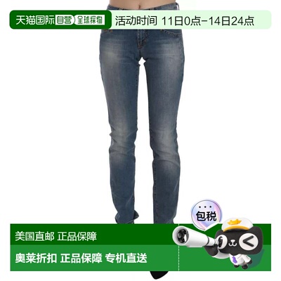 自营John Galliano Washed Mid Waist Skinny Casual Women's Pan