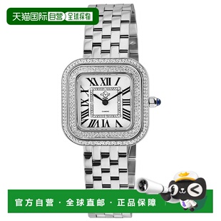 自营 GV2 Bellagio女式瑞士制造钻石手表,银白色表盘,316L不锈-