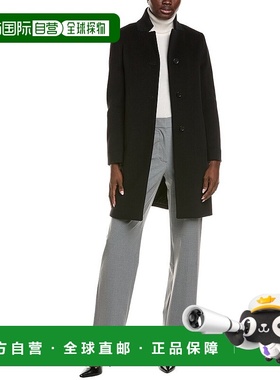 自营Cinzia Rocca Icons羊毛和羊绒混纺外套-黑色 美国奥莱直发