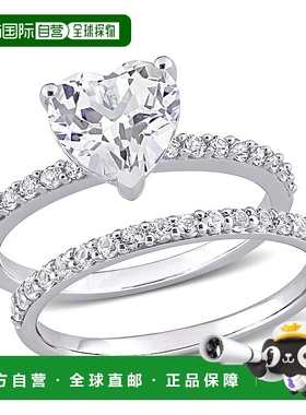 自营 mimi & max3 CT TGW 心形切割创造的白色蓝宝石订婚戒指和相