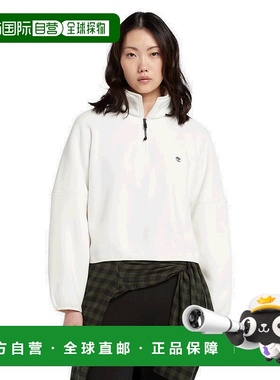 自营timberland女式短款漏斗领抓绒夹克 - 复古白色 美国奥莱直发