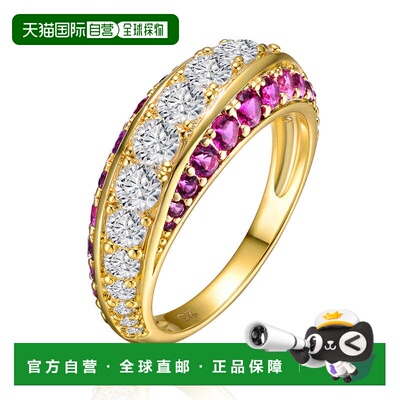 自营geneviveSterling Silver 14K Gold Plated with Colored Cub