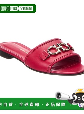 自营salvatore ferragamoFerragamo Rhodes Leather Slide - red