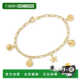 自营 Ross-Simons 14kt 黄金海洋生物回形针吊饰手链 - 8 英寸 美