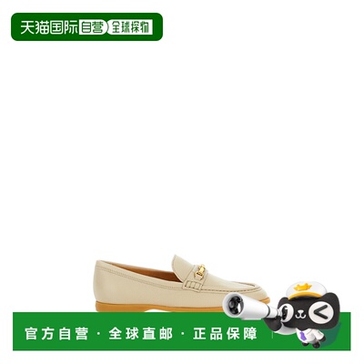 自营tod'sBeige Leather Loafers with Gold-tone Hardware - neu
