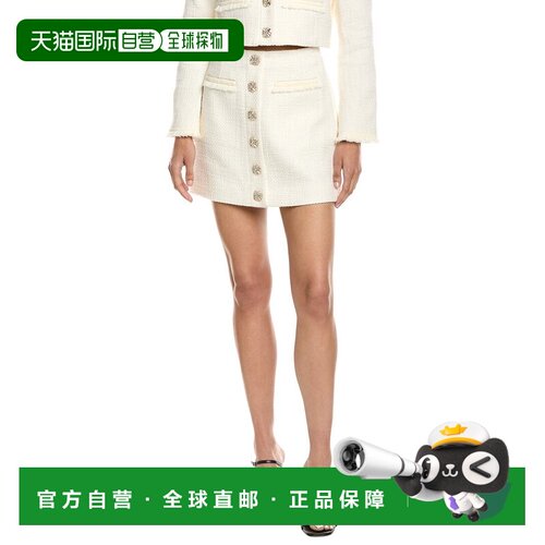 自营Cinq à Sept Linda花呢短裙-白色 美国奥莱直发