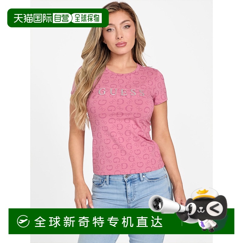 自营 guess生态Alexa印花T恤-皇家紫红色 【美国奥莱】直发