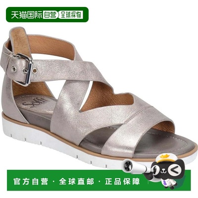 自营Women's Sofft Mirabelle Strappy Sandals Silver Leather B
