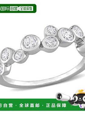 美国直邮Julianna B女士戒指白色闭口精致百搭出行镶钻休闲精美